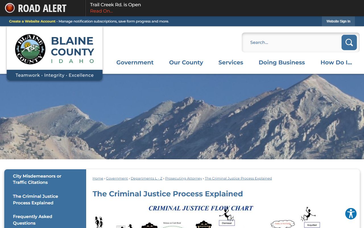 Blaine County court records after arrest criminal process guide